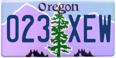 OR license plate 023XEW