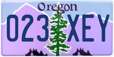 OR license plate 023XEY