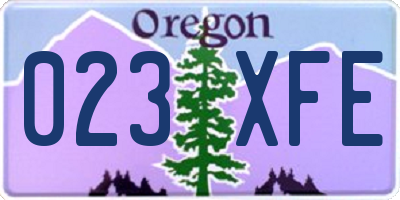 OR license plate 023XFE