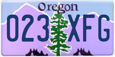 OR license plate 023XFG