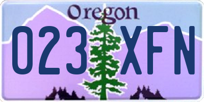 OR license plate 023XFN