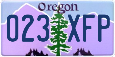 OR license plate 023XFP