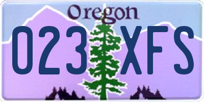 OR license plate 023XFS