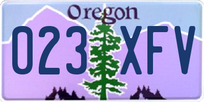 OR license plate 023XFV