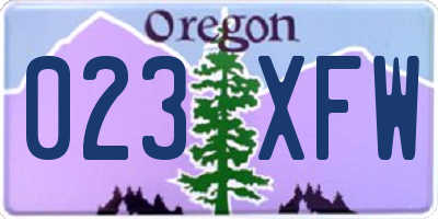 OR license plate 023XFW