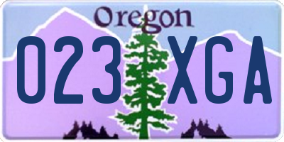 OR license plate 023XGA