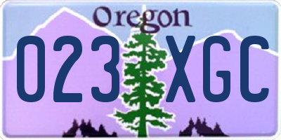 OR license plate 023XGC