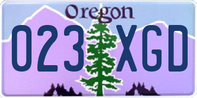 OR license plate 023XGD