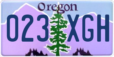OR license plate 023XGH