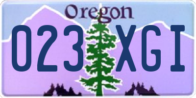OR license plate 023XGI
