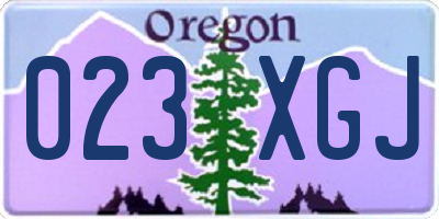 OR license plate 023XGJ