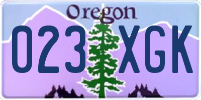OR license plate 023XGK