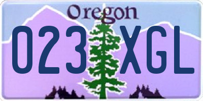 OR license plate 023XGL