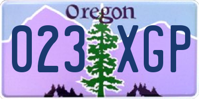 OR license plate 023XGP