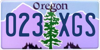 OR license plate 023XGS