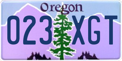 OR license plate 023XGT