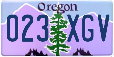 OR license plate 023XGV
