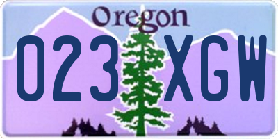 OR license plate 023XGW