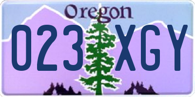 OR license plate 023XGY
