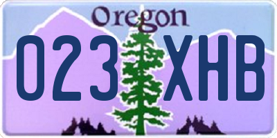 OR license plate 023XHB