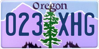 OR license plate 023XHG