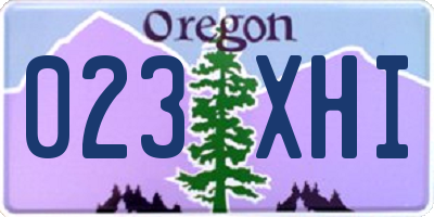 OR license plate 023XHI