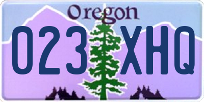OR license plate 023XHQ