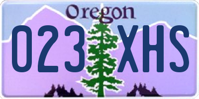 OR license plate 023XHS