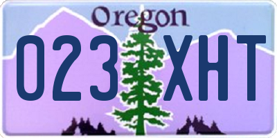 OR license plate 023XHT