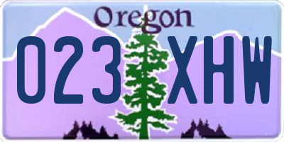 OR license plate 023XHW
