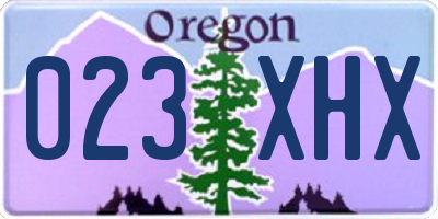 OR license plate 023XHX