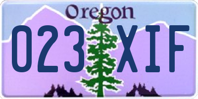 OR license plate 023XIF