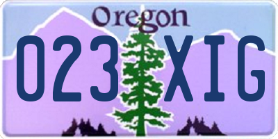 OR license plate 023XIG