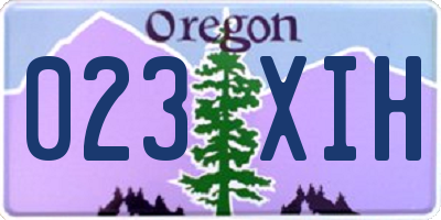 OR license plate 023XIH