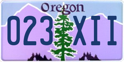 OR license plate 023XII