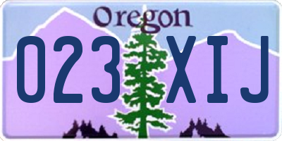 OR license plate 023XIJ