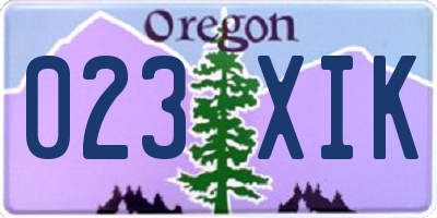 OR license plate 023XIK