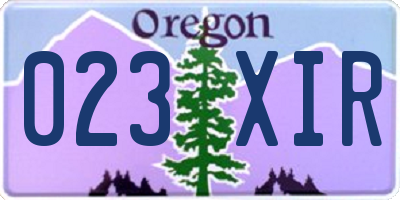 OR license plate 023XIR