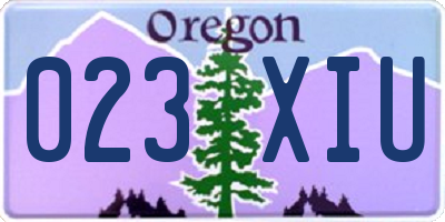 OR license plate 023XIU