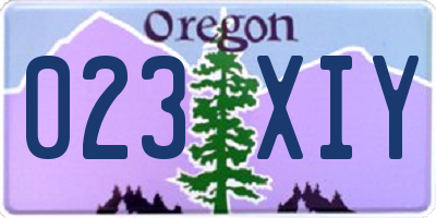 OR license plate 023XIY