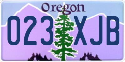 OR license plate 023XJB
