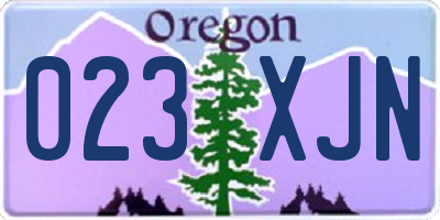 OR license plate 023XJN