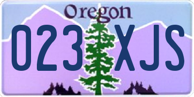 OR license plate 023XJS