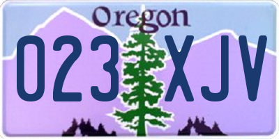 OR license plate 023XJV