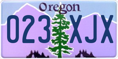 OR license plate 023XJX