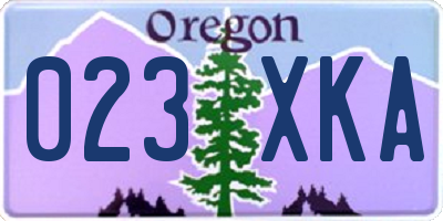 OR license plate 023XKA