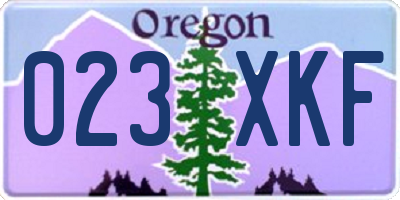 OR license plate 023XKF