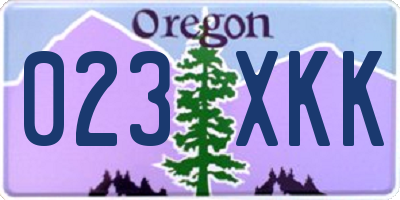 OR license plate 023XKK