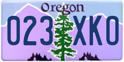 OR license plate 023XKO