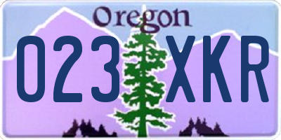 OR license plate 023XKR